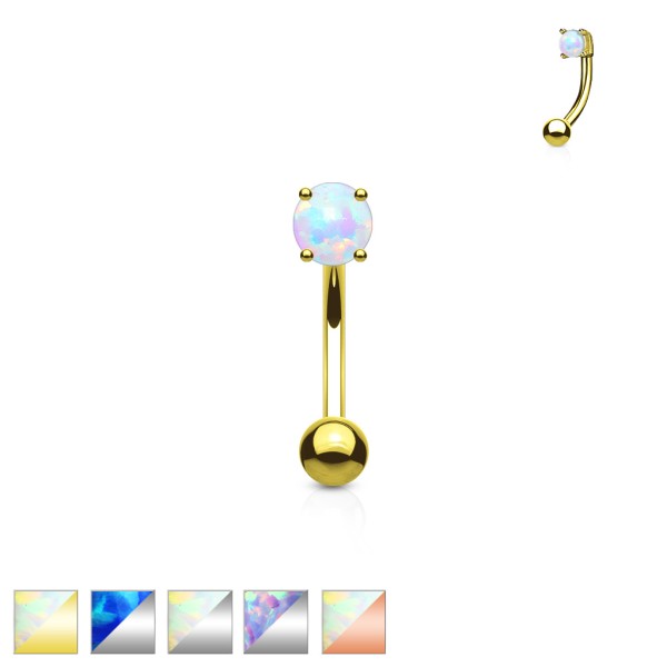 Opal Banane Curved Barbell Piercing 3mm