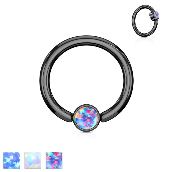 Opal CBR Ring Schwarz Flat Cylinder Captive Rings
