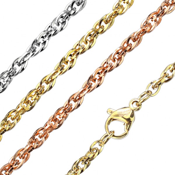 Elegante Halskette Gold Silber Rosegold mit Karabinerverschluß