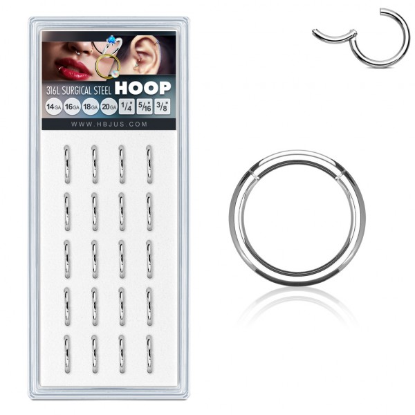 Segment Clicker Ring, 316L Chirurgenstahl, 20 Stück