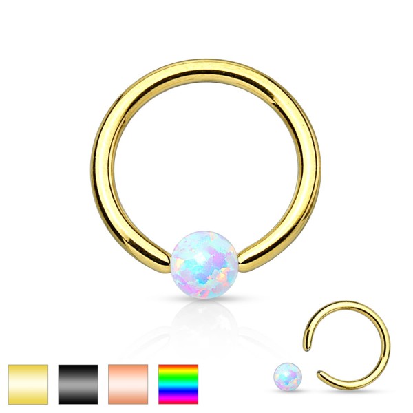 Opal Gold CBR Ring mit Klemmkugel