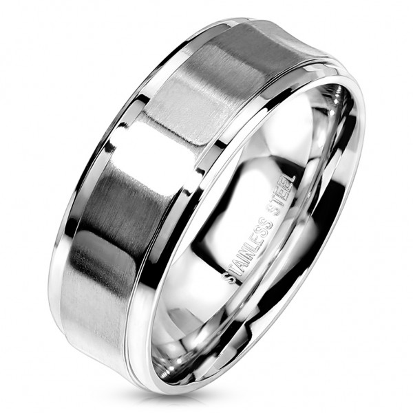 Edelstahl Ring Silber