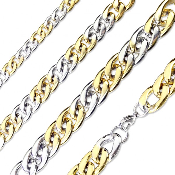 Halskette Gold Silber mit Karabinerverschluß