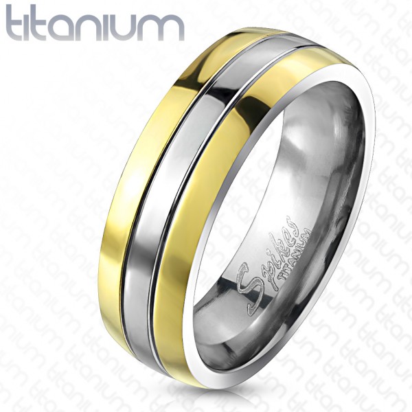 Titan Ring Bandring Partenrring Silber Gold