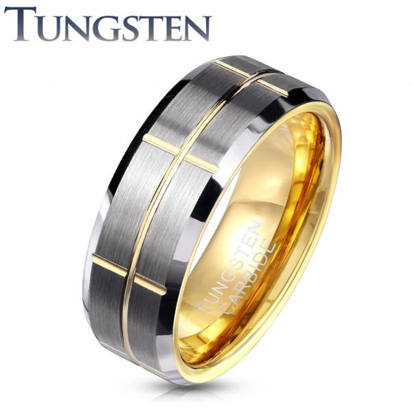 Tungsten Ring Gold Silber Partnerringe Herrenschmuck