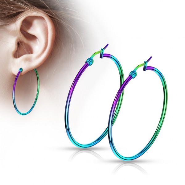 ein Paar Ohrringe aus Regenbogenfarben, 316L rostfreier Stahl