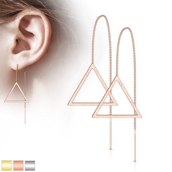 Dreieck lange Ketten Ohrhänger zum Durchziehen