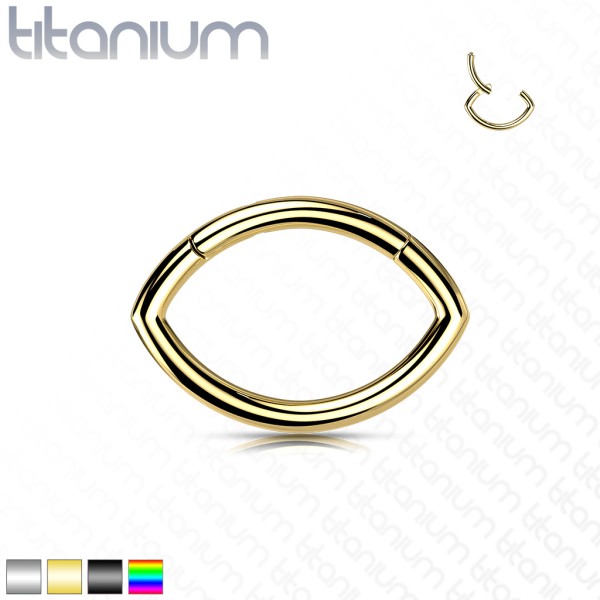 Ovaler Segment Clicker Ring aus Titan G23