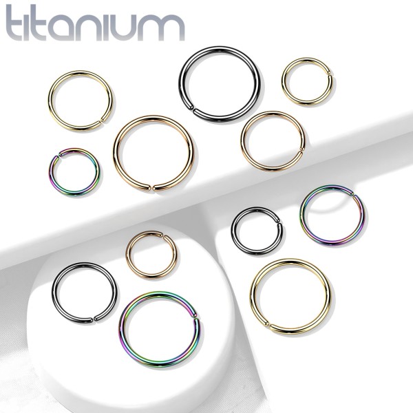 Biegbarer Hoop Ring mit abgerundeten Enden aus PVD über Titan G23 für Lippe, Nase & Ohr