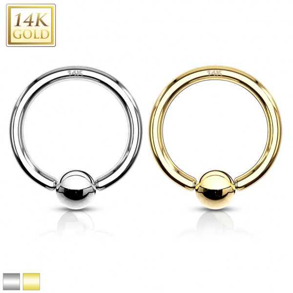 14 Karat Gold CBR Ring mit Klemmkugel