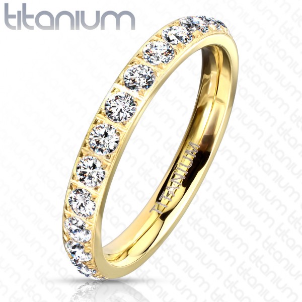 Titan Ewigkeitsring Gold Zirkonia Damen Ring
