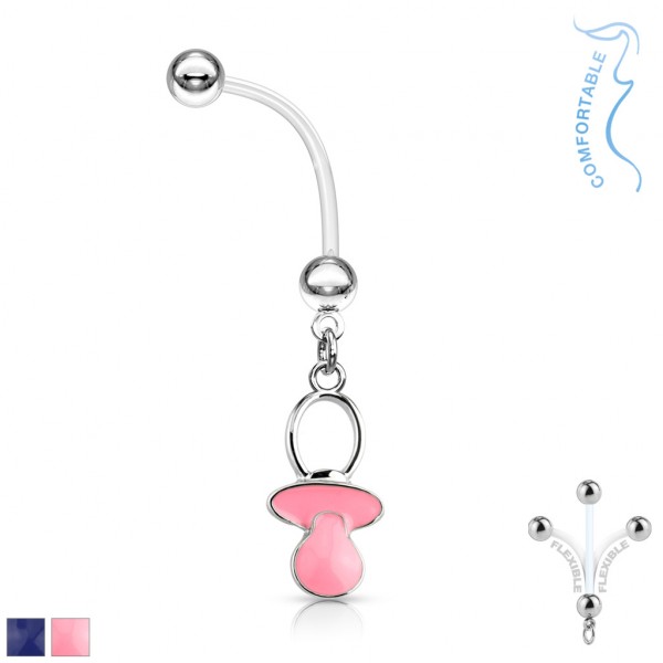 Schwangerschaftspiercing Bauchnabel Piercing Füsse Pink