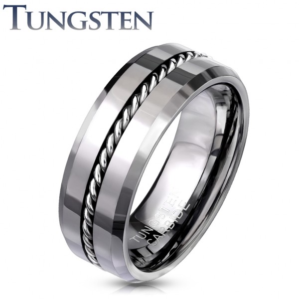 Tungsten Ring Silber Partnerringe Herrenschmuck