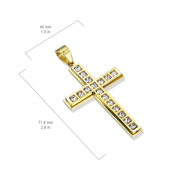 Kreuz mit Zirkonia Anhänger für Halskette