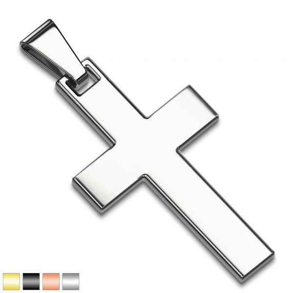 einfaches Kreuz aus rostfreiem Stahl, Anhänger